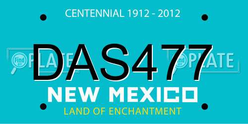 DAS477 New Mexico License Plate