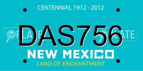 DAS756 New Mexico License Plate