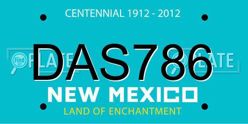DAS786 New Mexico License Plate