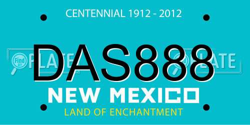 DAS888 New Mexico License Plate