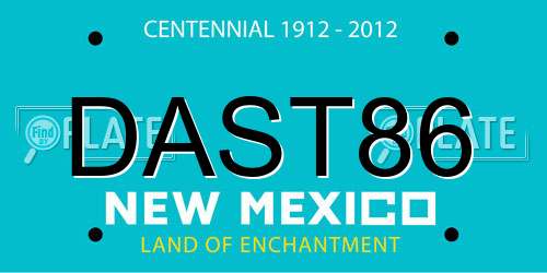 DAST86 New Mexico License Plate