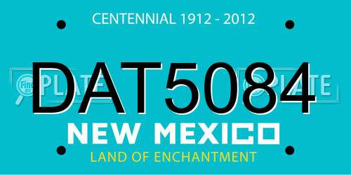 DAT5084 New Mexico License Plate