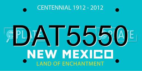 DAT5550 New Mexico License Plate