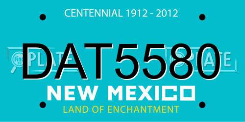 DAT5580 New Mexico License Plate