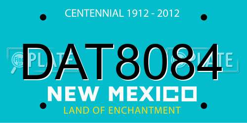 DAT8084 New Mexico License Plate