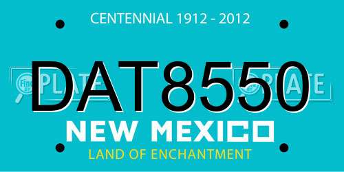 DAT8550 New Mexico License Plate