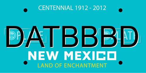 DATBBBD New Mexico License Plate