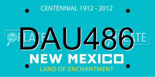 DAU486 New Mexico License Plate