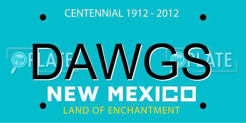 DAWGS New Mexico License Plate