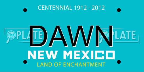 DAWN New Mexico License Plate
