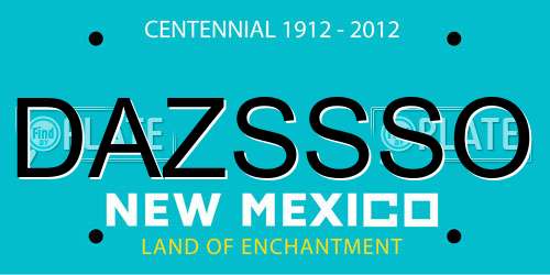 DAZSSSO New Mexico License Plate