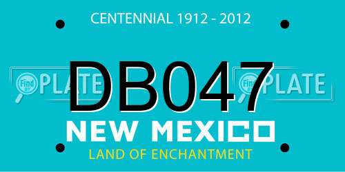 DB047 New Mexico License Plate