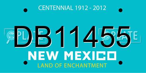 DB11455 New Mexico License Plate