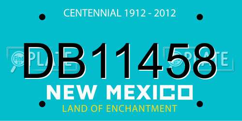 DB11458 New Mexico License Plate