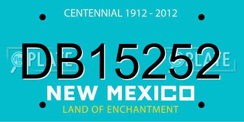 DB15252 New Mexico License Plate