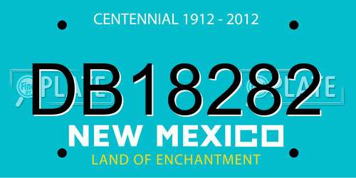 DB18282 New Mexico License Plate