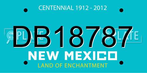DB18787 New Mexico License Plate