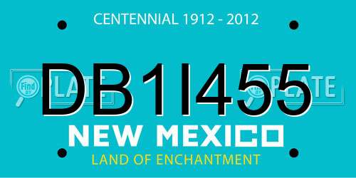 DB1I455 New Mexico License Plate