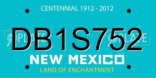 DB1S752 New Mexico License Plate