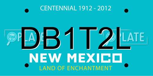 DB1T2L New Mexico License Plate