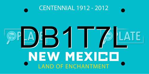 DB1T7L New Mexico License Plate