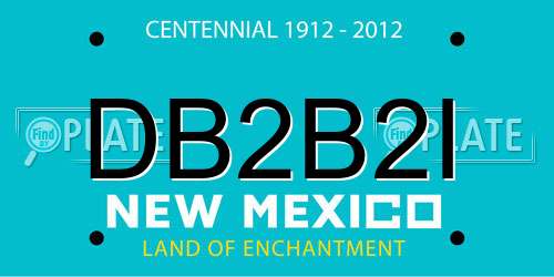 DB2B2I New Mexico License Plate
