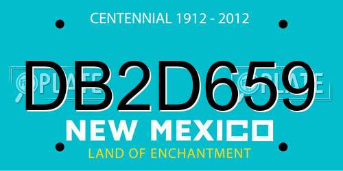 DB2D659 New Mexico License Plate