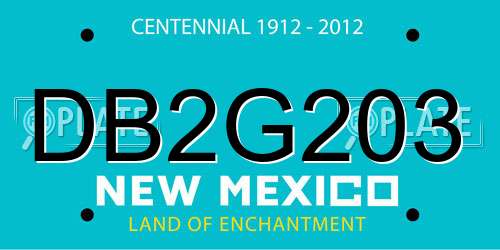 DB2G203 New Mexico License Plate