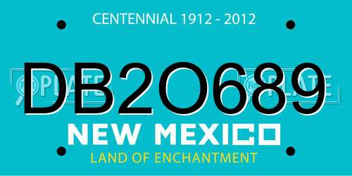 DB2O689 New Mexico License Plate
