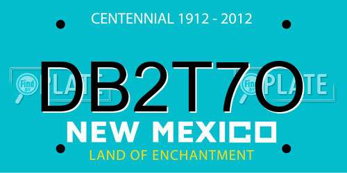 DB2T7O New Mexico License Plate