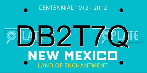 DB2T7Q New Mexico License Plate