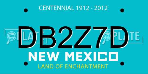 DB2Z7D New Mexico License Plate
