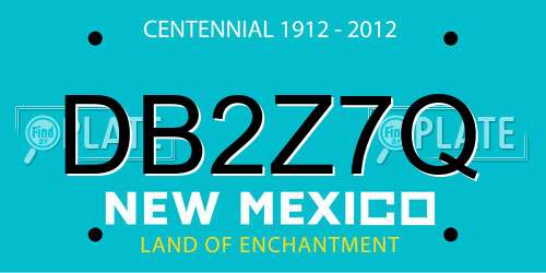 DB2Z7Q New Mexico License Plate