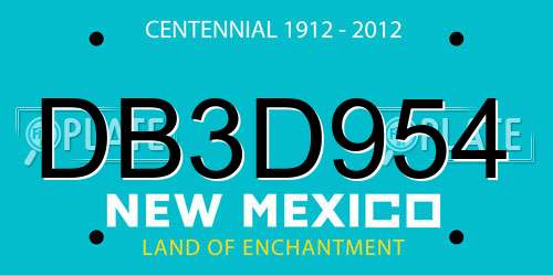 DB3D954 New Mexico License Plate