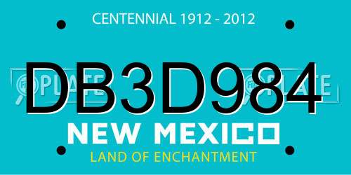 DB3D984 New Mexico License Plate