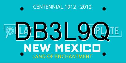 DB3L9Q New Mexico License Plate