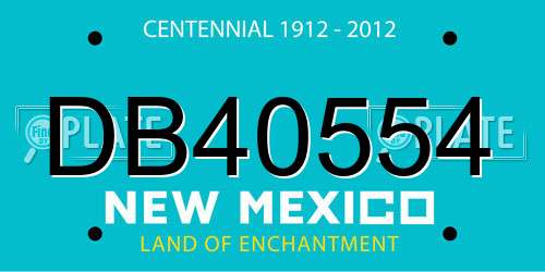 DB40554 New Mexico License Plate