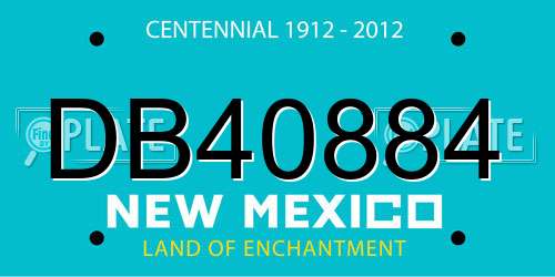 DB40884 New Mexico License Plate
