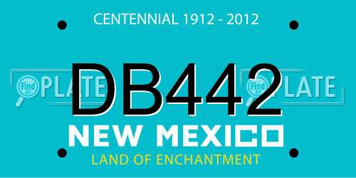 DB442 New Mexico License Plate