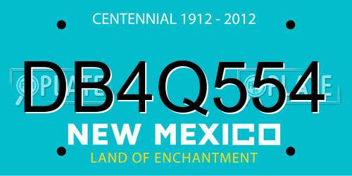 DB4Q554 New Mexico License Plate