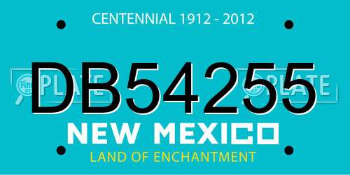 DB54255 New Mexico License Plate