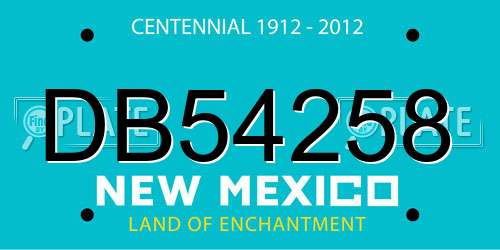 DB54258 New Mexico License Plate