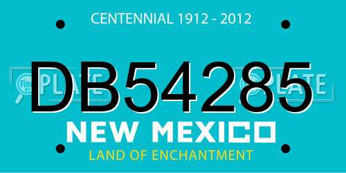 DB54285 New Mexico License Plate