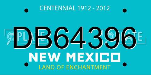 DB64396 New Mexico License Plate