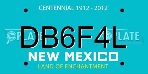 DB6F4L New Mexico License Plate