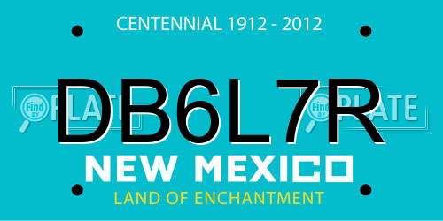 DB6L7R New Mexico License Plate