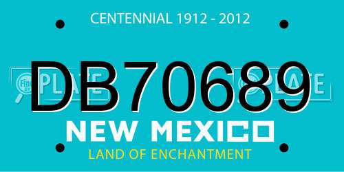 DB70689 New Mexico License Plate