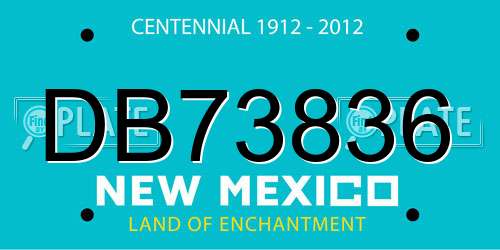 DB73836 New Mexico License Plate