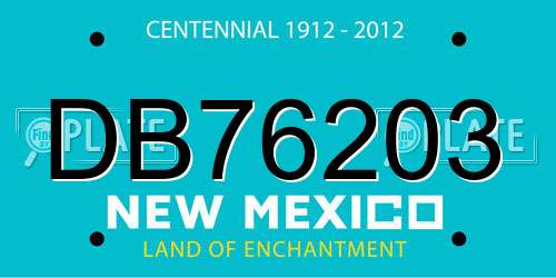 DB76203 New Mexico License Plate