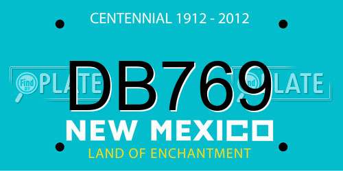 DB769 New Mexico License Plate